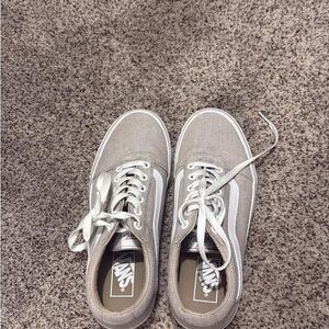Vans Tan and White Classic Sneakers